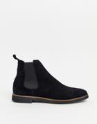 Walk London Hornchurch Chelsea Boots In Black Suede