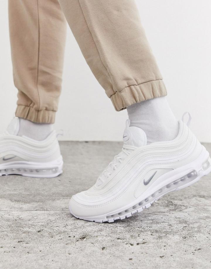 Nike Air Max 97 Sneakers In Triple White-black