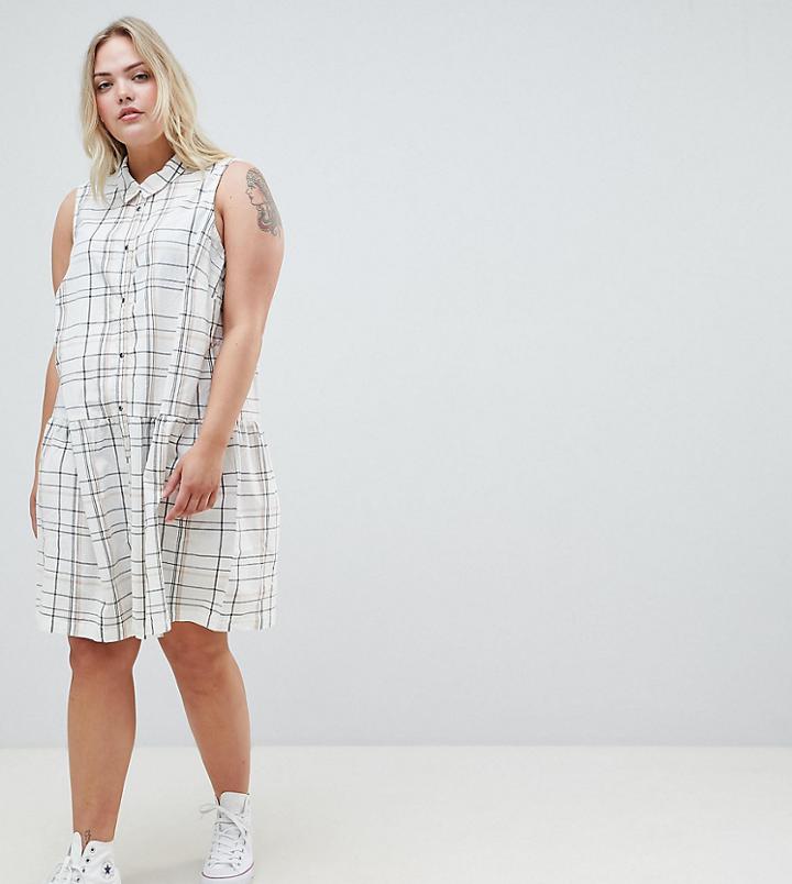 Junarose Check Drop Waist Dress - Multi