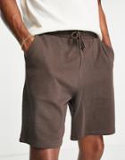 Asos Design Oversized Jersey Shorts In Brown