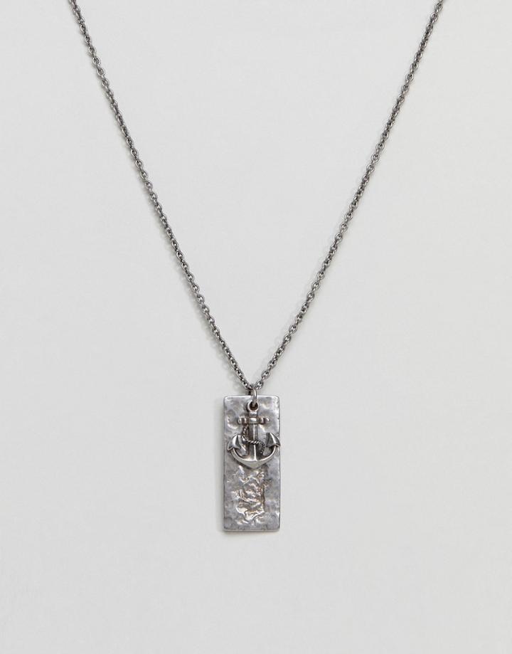 Seven London Anchor Pendant Necklace In Silver - Silver