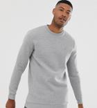Asos Design Tall Longline Sweatshirt In Gray