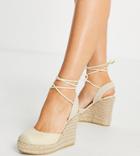 Raid Wide Fit Misha Ankle Tie Espadrilles In Natural Canvas-neutral