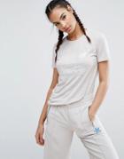 Adidas Nyc Beige Tonal Trefoil Fitted T-shirt - Beige