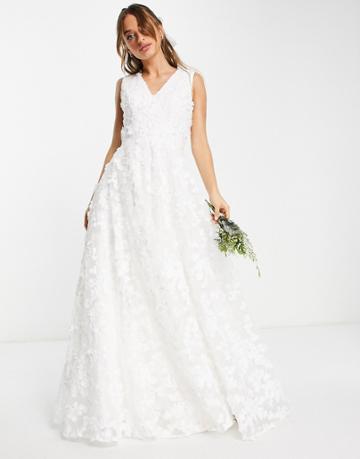 Y.a.s Bridal Embellished Wedding Dress With Full Skirt In White