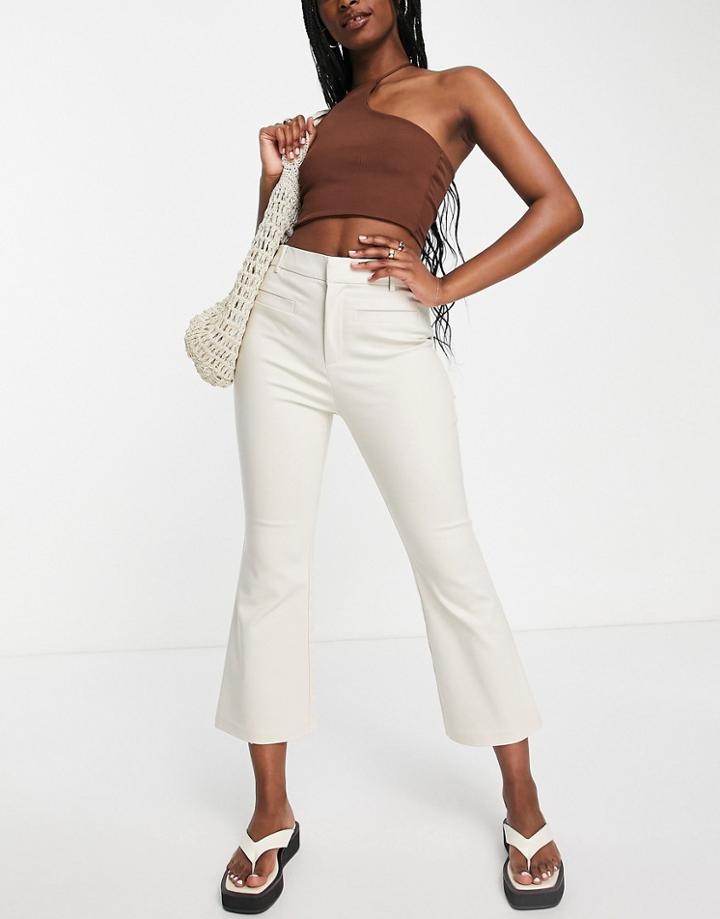 Stradivarius Tailored Kickflare Pants In Stone-neutral