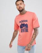 Adidas Originals Atric T-shirt With Adventure Print In Red Cd6812 - Red