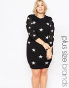 Carmakoma Plus Size Madonna Dress In Star Print - Black