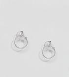 Asos Sterling Silver Station Ball Hoop Earrings - Multi