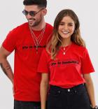 Life Is Beautiful Unisex Standard Fit T-shirt With Logo Print - Red