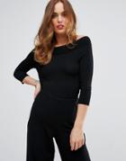 Sisley Bardot Lightweight Knit Top - Black