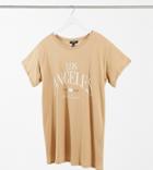 New Look Curve Oversized Boyfriend Los Angeles Logo T-shirt In Mink-neutral