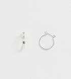 Asos Design Sterling Silver Hoop Earrings In Fine Double Row Design