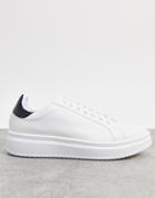 Asos Design Sneakers In White With Contrast Back Tab
