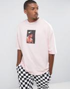 Asos Muhammad Ali Oversized T-shirt With Photo Print - Pink