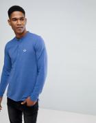 Le Shark Pique Marl Long Sleeve Henley - Blue