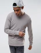 Asos Lightweight Muscle Sweatshirt In Gray - Beige