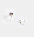 Kingsley Ryan 10mm Hoop Earrings With Crystal Stud Detail In Sterling Silver