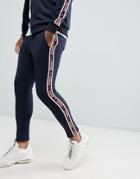 Only & Sons Joggers With Slogan Taping - Navy