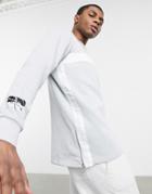 The Couture Club Hemless Sweatshirt With Taping In Gray-grey