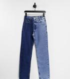 Collusion X000 Unisex Straight Leg Half And Half Jeans-blues