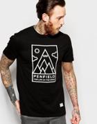 Penfield T-shirt With Peaks Print In Black - Black