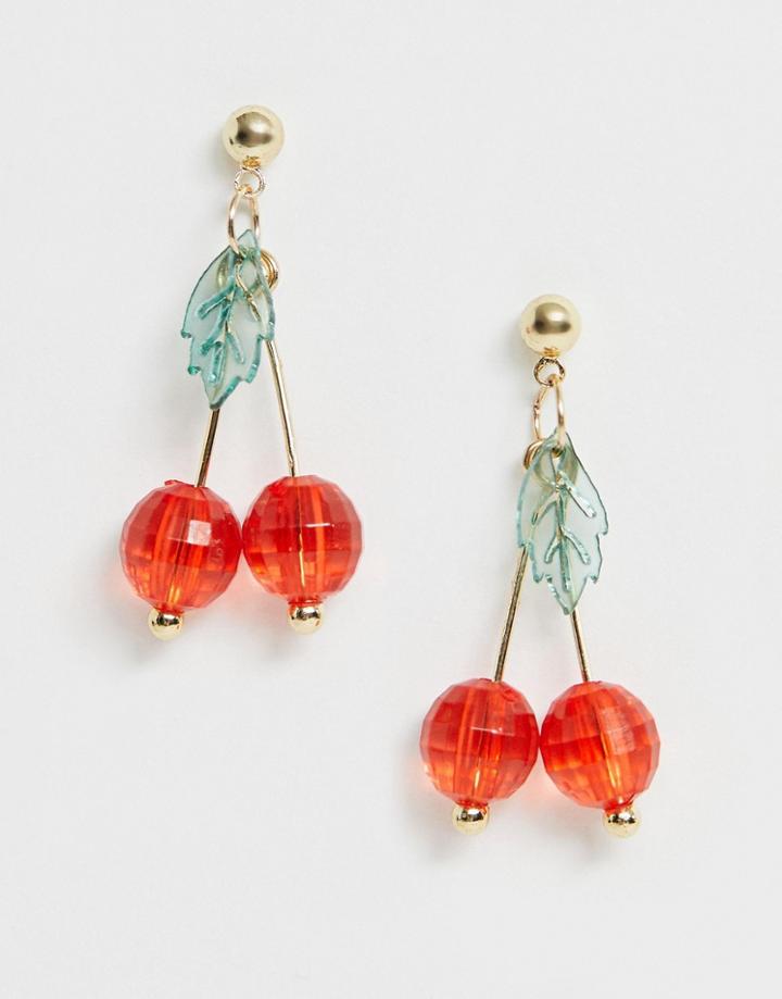 Glamorous Cherry Beaded Drop Earrings-multi