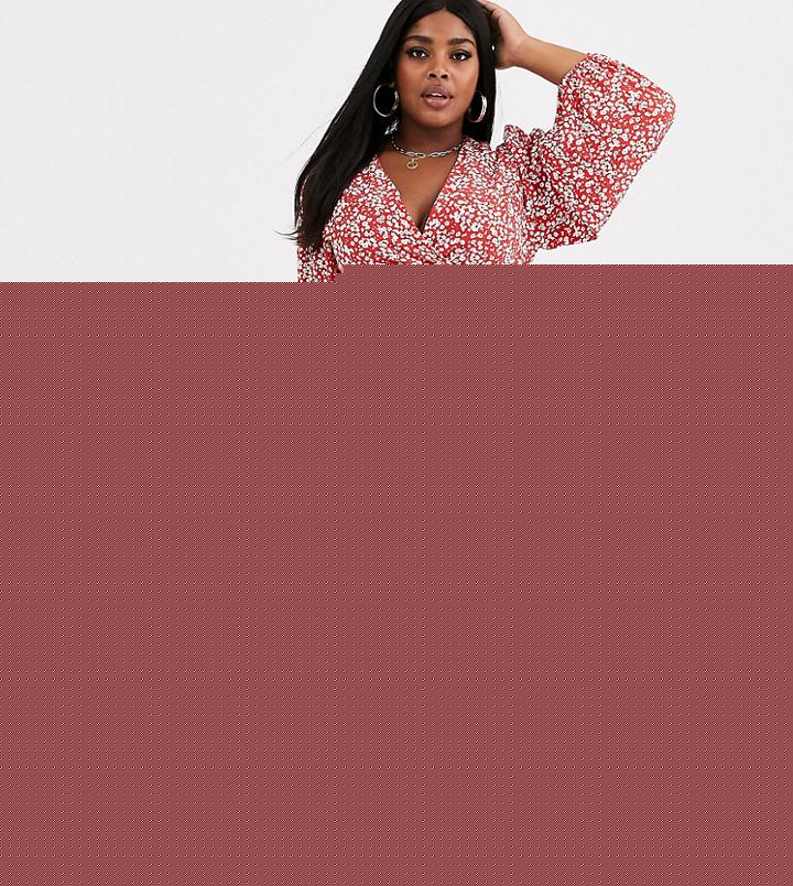 Glamorous Tall Button Through Midaxi Skirt In Brushstroke Print-beige