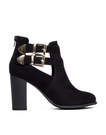 London Rebel Cut Out Strap Ankle Boots