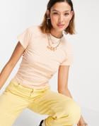 Kickers Shrunken T-shirt With Embroidery Logo In Retro Stripe-white