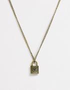 Reclaimed Vintage Inspired Initial 'c' Padlock Pendant Exclusive To Asos