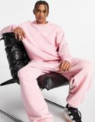 Asos Design Super Oversized Sweatshirt In Pink - Part Of A Set