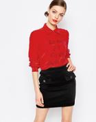 Love Moschino Love At First Sight Silk Mix Shirt - Red
