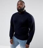 French Connection Plus Shawl Collar Sweater-navy