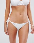 Pour Moi Crochet Tie Side Bikini Bottom-white