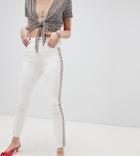 River Island Harper Embellished Side Skinny Jeans - White