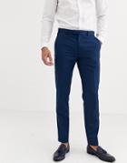 Harry Brown Skinny Fit Stretch Plain Suit Pants-blue