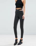 Asos Rivington Jegging With Cut Out Waistband - Black