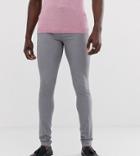 Asos Design Tall Super Skinny Smart Pants In Gray - Gray