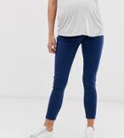 Asos Design Maternity Pull On Jegging In Smokey Blue Wash With Under The Bump Waistband
