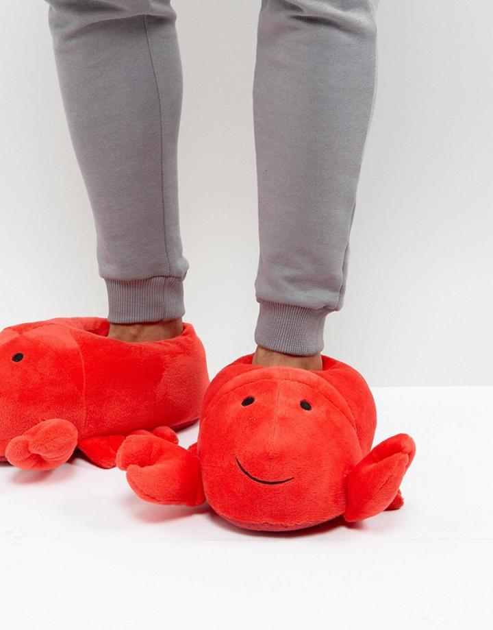 Asos Lobster Slippers In Red - Red