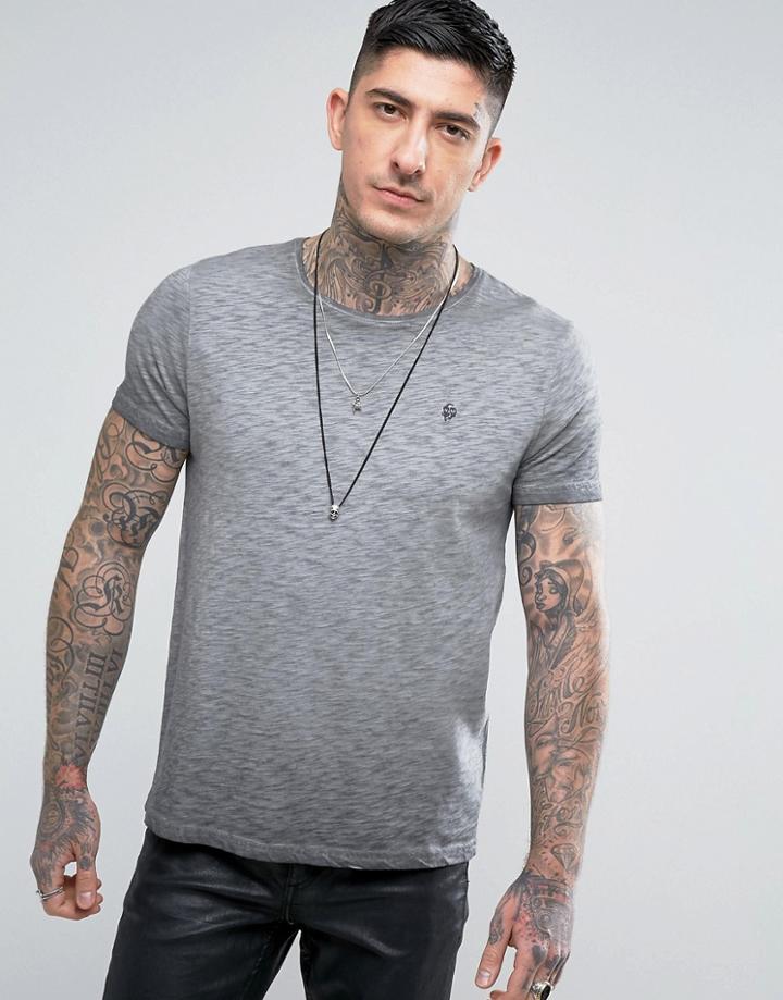 Noose & Monkey Distressed T-shirt - Gray