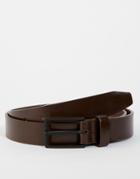 Asos Smart Belt In Brown With Rubberised Finish - Brown