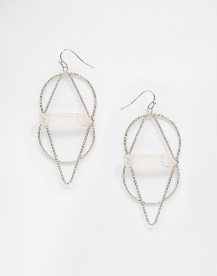 Asos Shapes & Stone Earrings - Silver