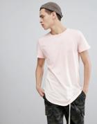 Sixth June Logo T-shirt In Bleach Fade - Pink