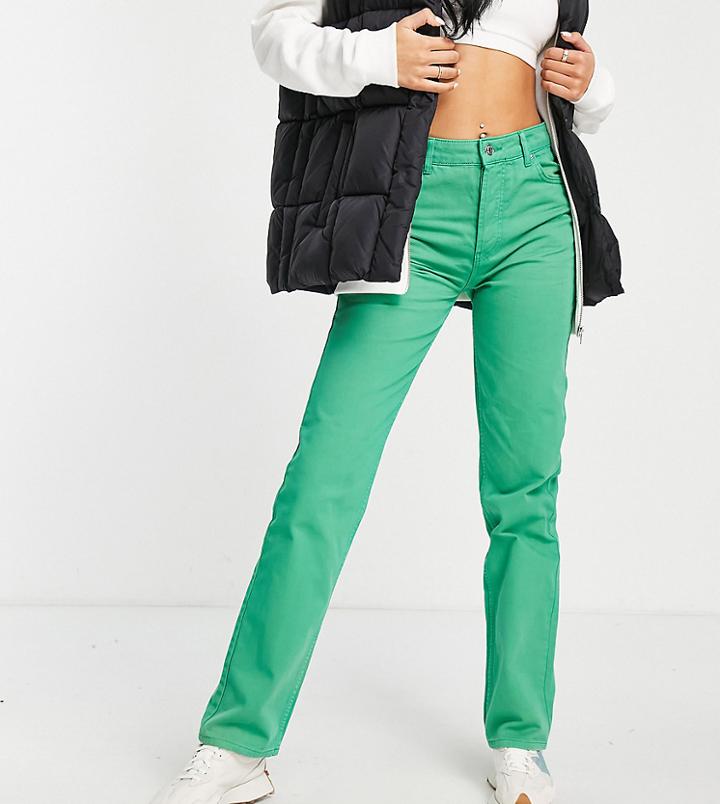 Asos Design Tall 90s Straight Leg Pant In Pop Green