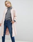 Only Cecile Collarless Trench Coat - Pink