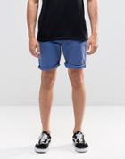 Asos Denim Shorts In Stretch Slim Bright Blue - Blue