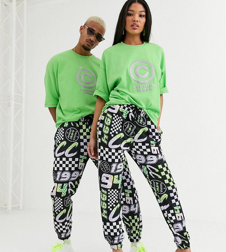 Asos Design X Christian Cowan Unisex Printed Sweatpants Two-piece-black
