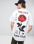 Carhartt Wip Radio Club T-shirt With Rose Back Print - White